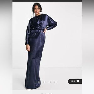 Asos navy gown never worn